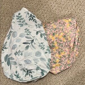 Floral and Lemon Print Baby Swaddles